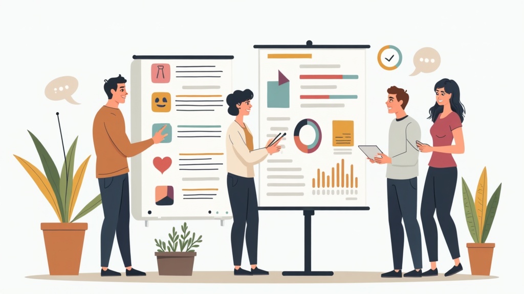 消费者研究团队正在进行数据分析和讨论