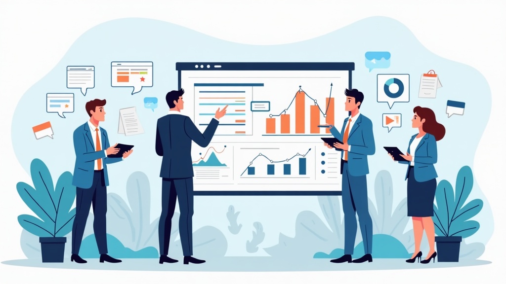 企业决策者在会议中讨论市场痛点